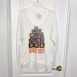 Chaser BEASTIE BOYS Boombox Sheer Long Sleeve Tee USA MADE White M